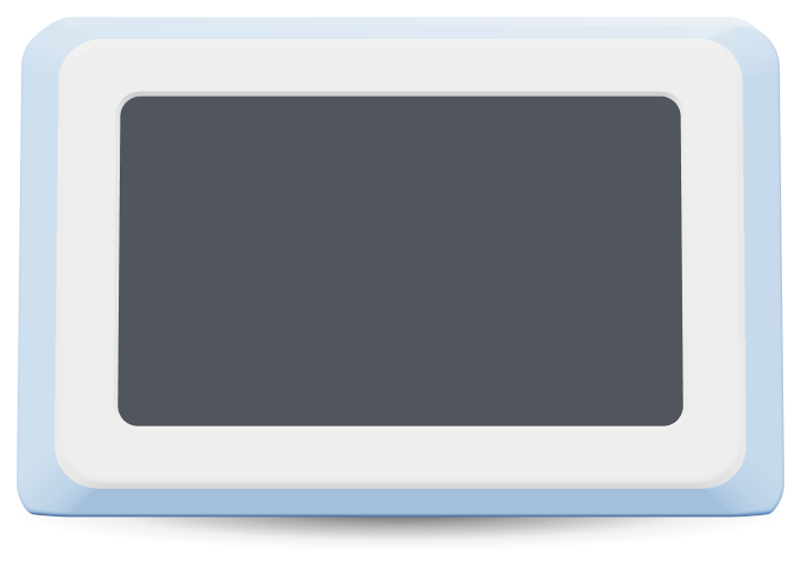 Baby blue case, front view