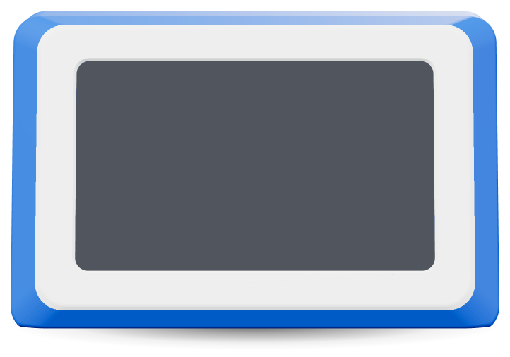 Blue case, front view