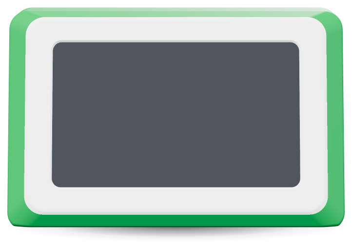 Green case, front view