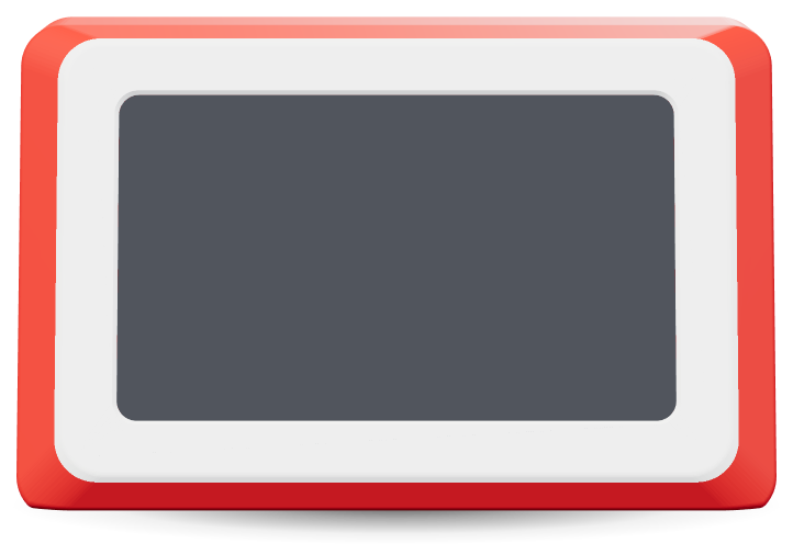 Red case, front view